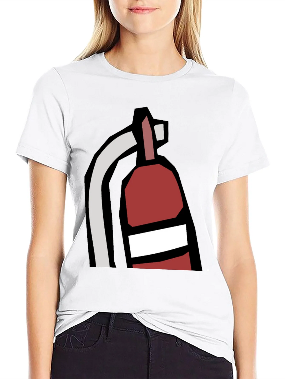 Fire Extinguisher Graphic Tee - Black Cotton Casual T-Shirt product image 8