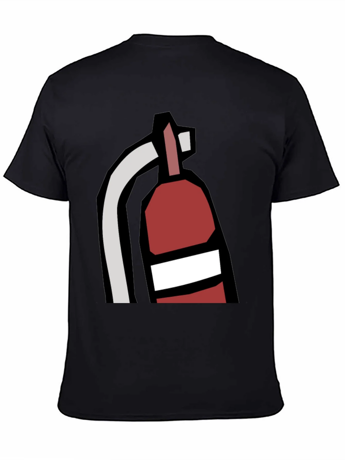 Fire Extinguisher Graphic Tee - Black Cotton Casual T-Shirt product image 4