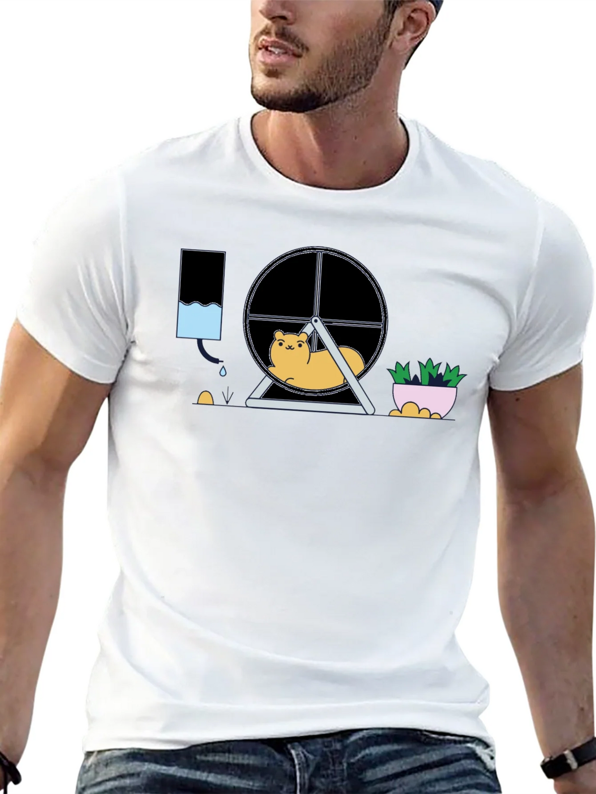Hamster in Wheel Graphic Tee - Funny Pet Lover Shirt product image 12