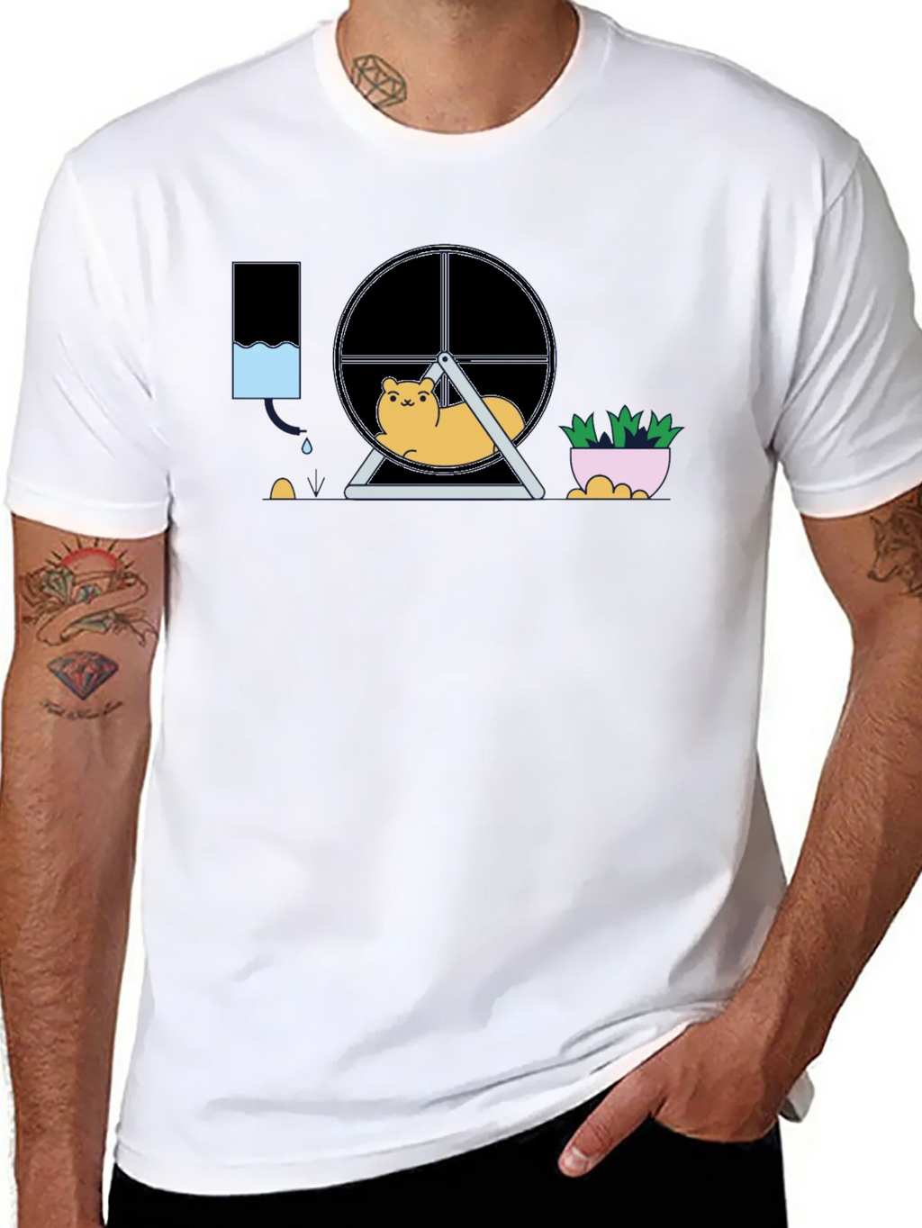 Hamster in Wheel Graphic Tee - Funny Pet Lover Shirt product image 7