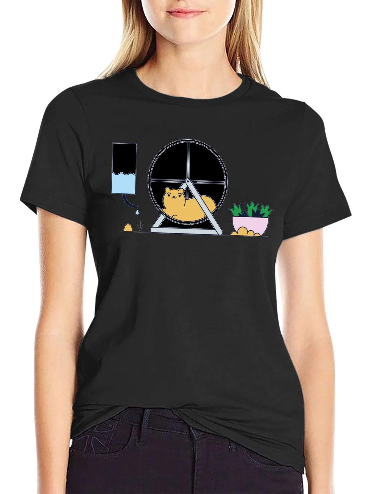 Hamster in Wheel Graphic Tee - Funny Pet Lover Shirt product image 2