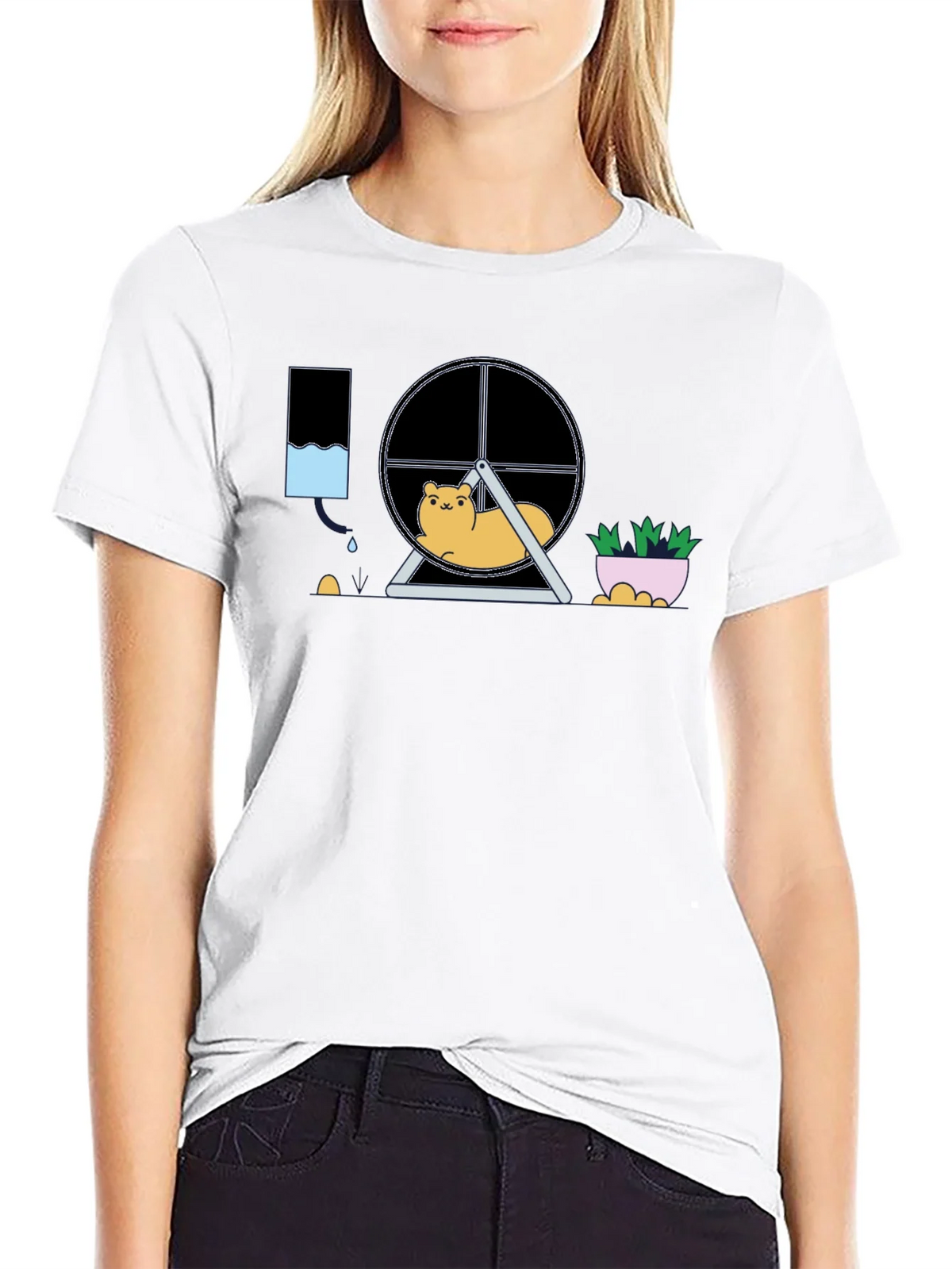 Hamster in Wheel Graphic Tee - Funny Pet Lover Shirt product image 8