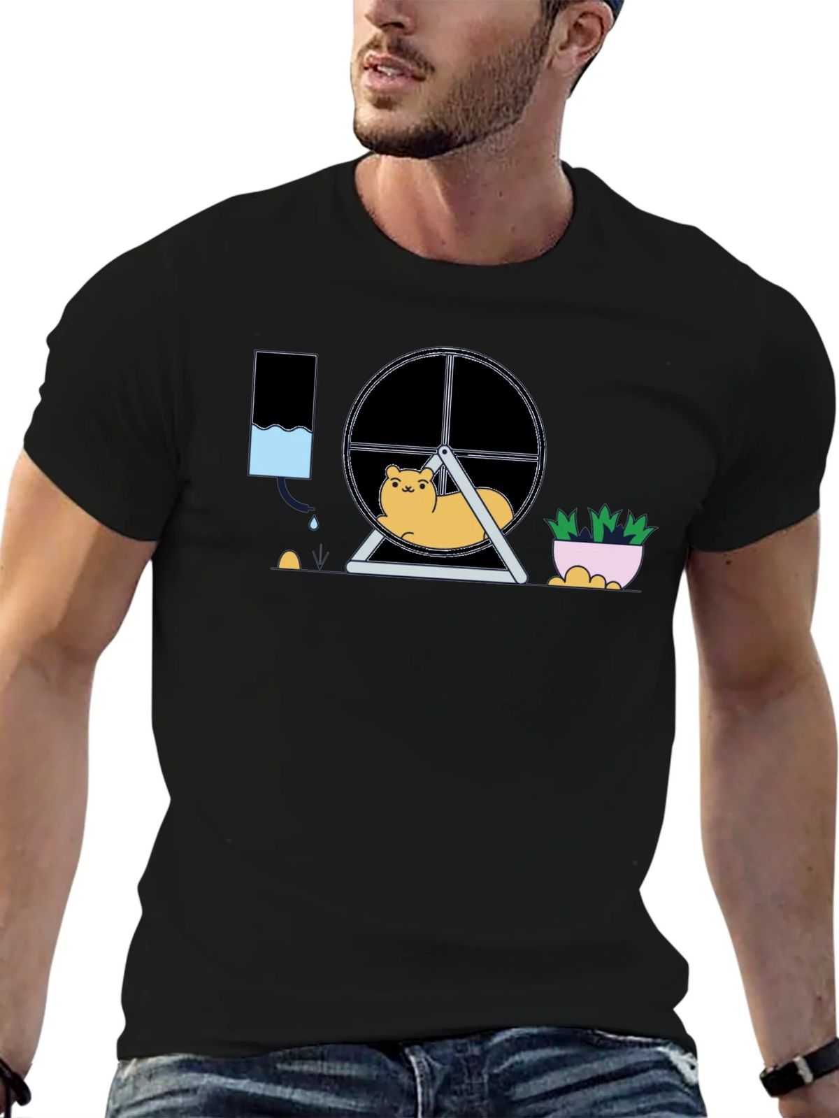Hamster in Wheel Graphic Tee - Funny Pet Lover Shirt product image 6