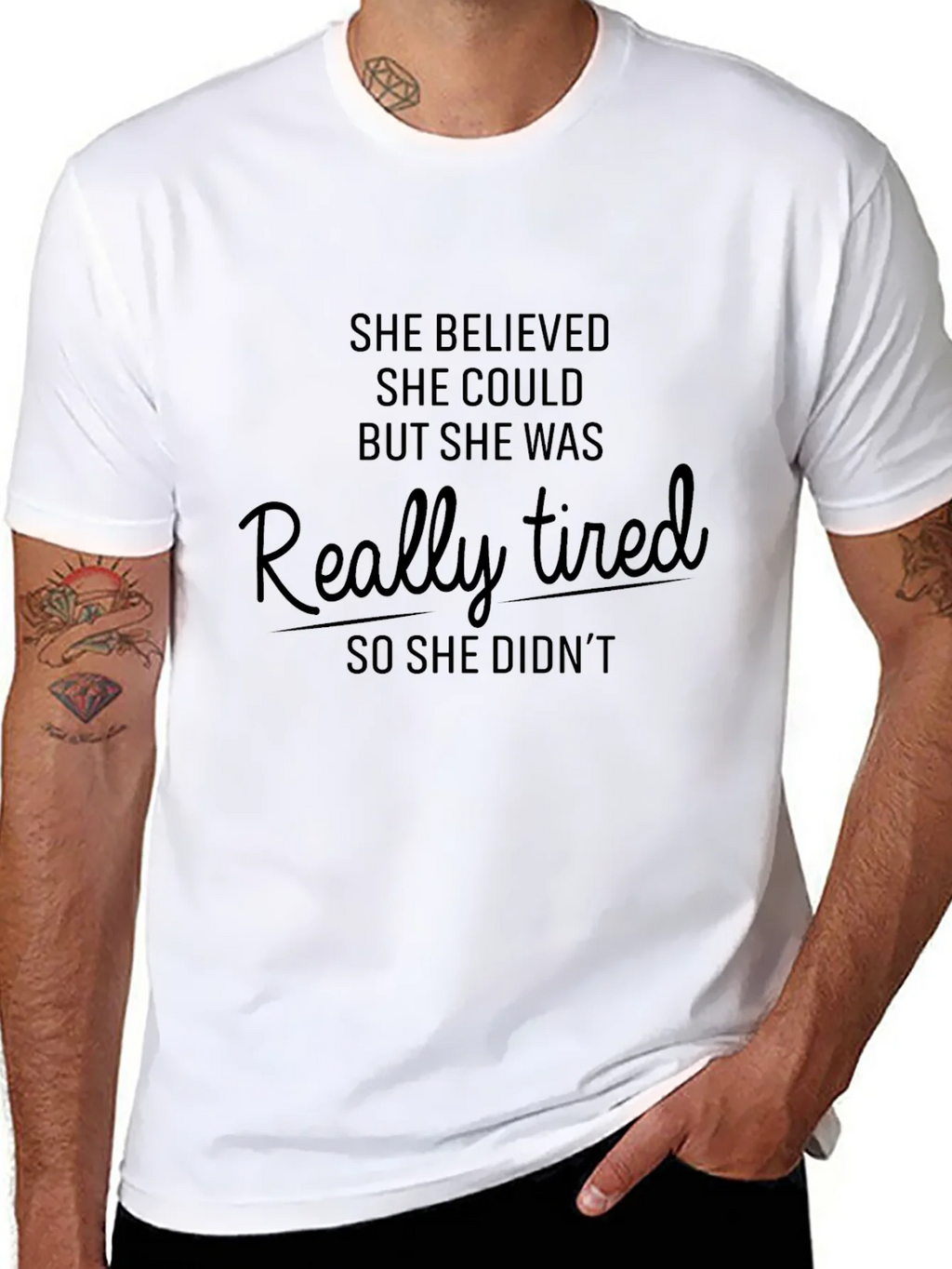 She Believed Could Funny T-Shirt product image 3