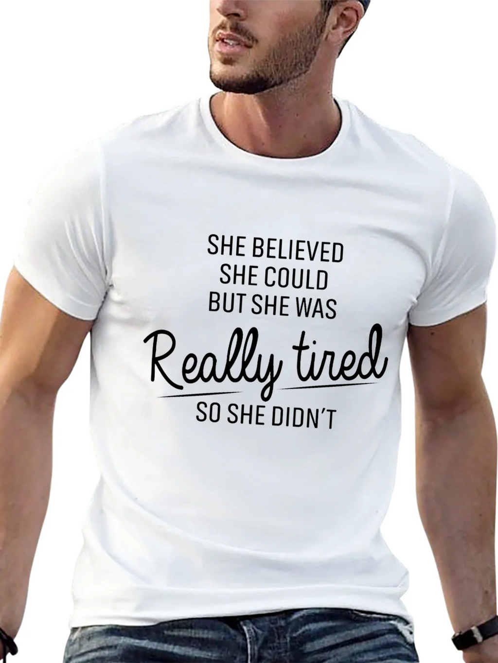 She Believed Could Funny T-Shirt product image 6