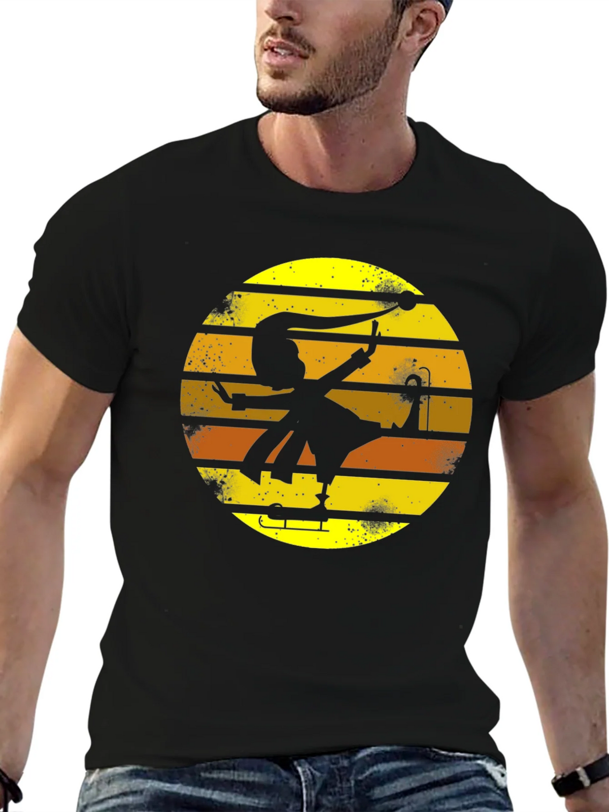 Retro Jester Silhouette Graphic Tee product image 6