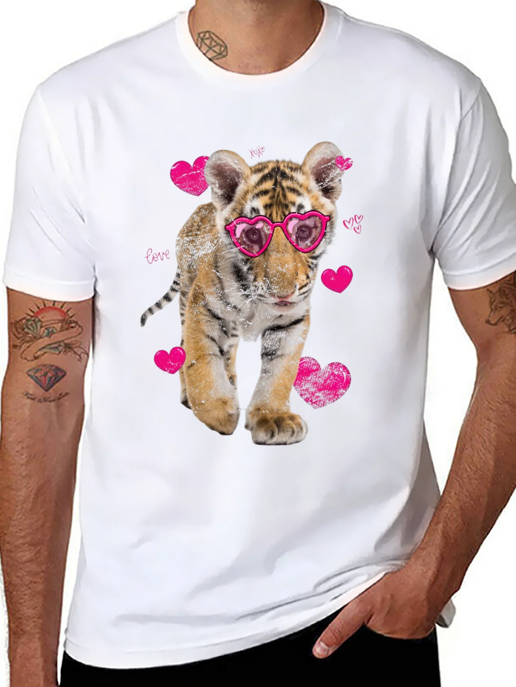 Cute Tiger Cub Love T-Shirt - Valentines Day Tee product image 3