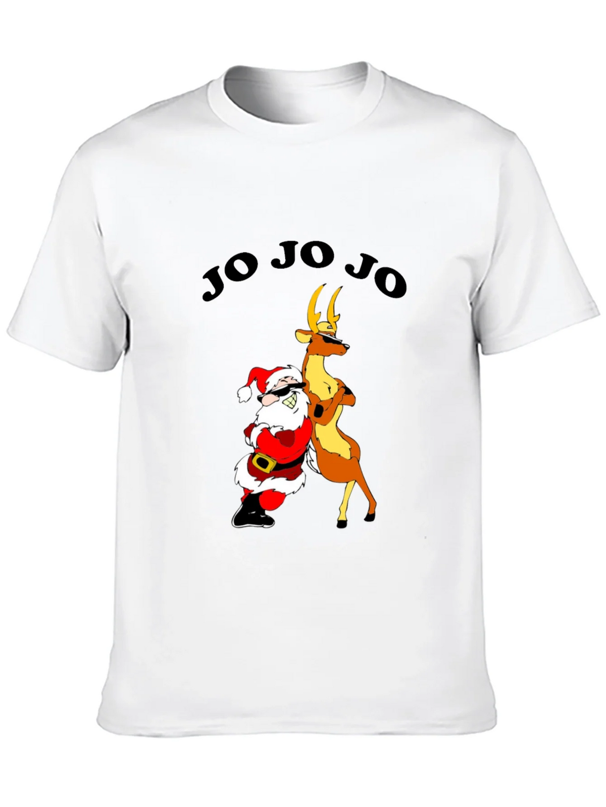 Cool Santa & Reindeer Graphic T-Shirt - Ho Ho Ho Holiday Tee product image 9