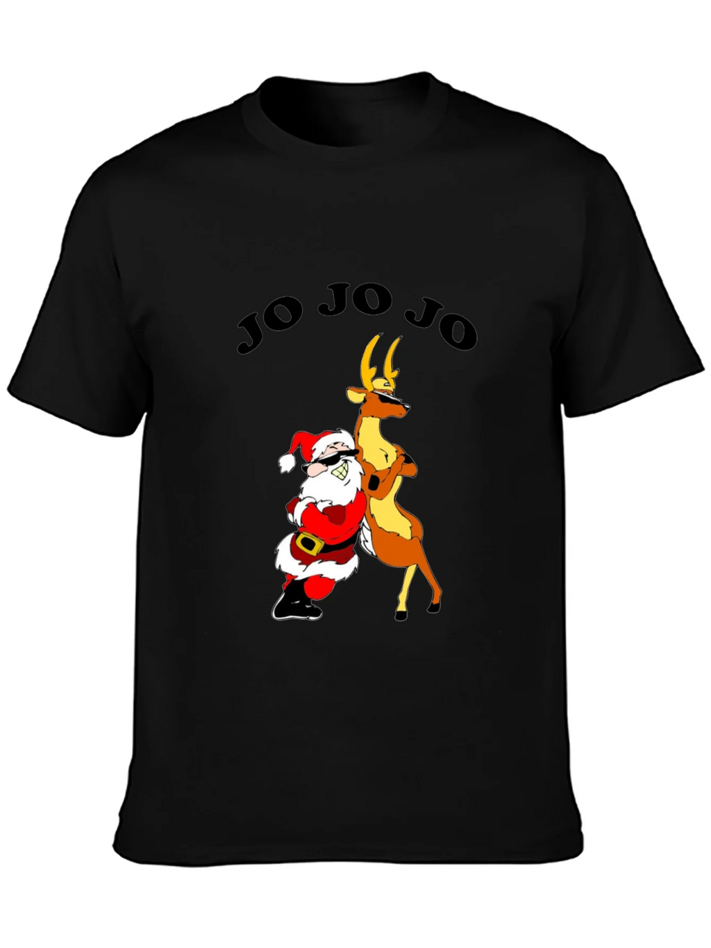 Cool Santa & Reindeer Graphic T-Shirt - Ho Ho Ho Holiday Tee product image 3