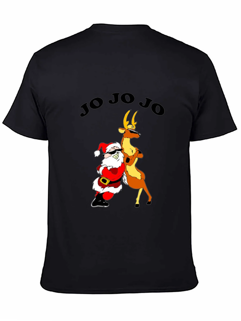 Cool Santa & Reindeer Graphic T-Shirt - Ho Ho Ho Holiday Tee product image 4