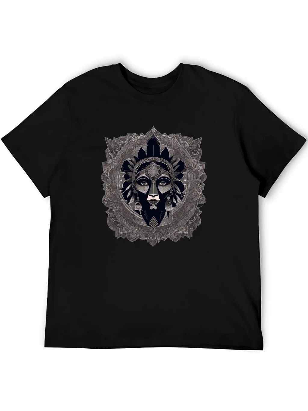 Mandala Woman Graphic Black T-Shirt product image 5
