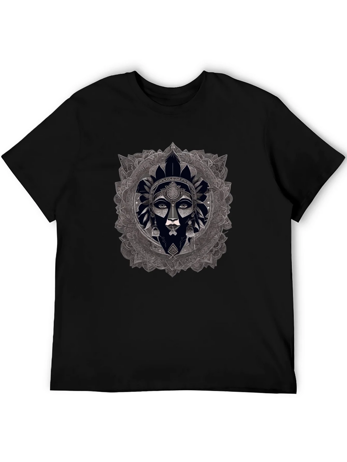 Mandala Woman Graphic Black T-Shirt product image 5