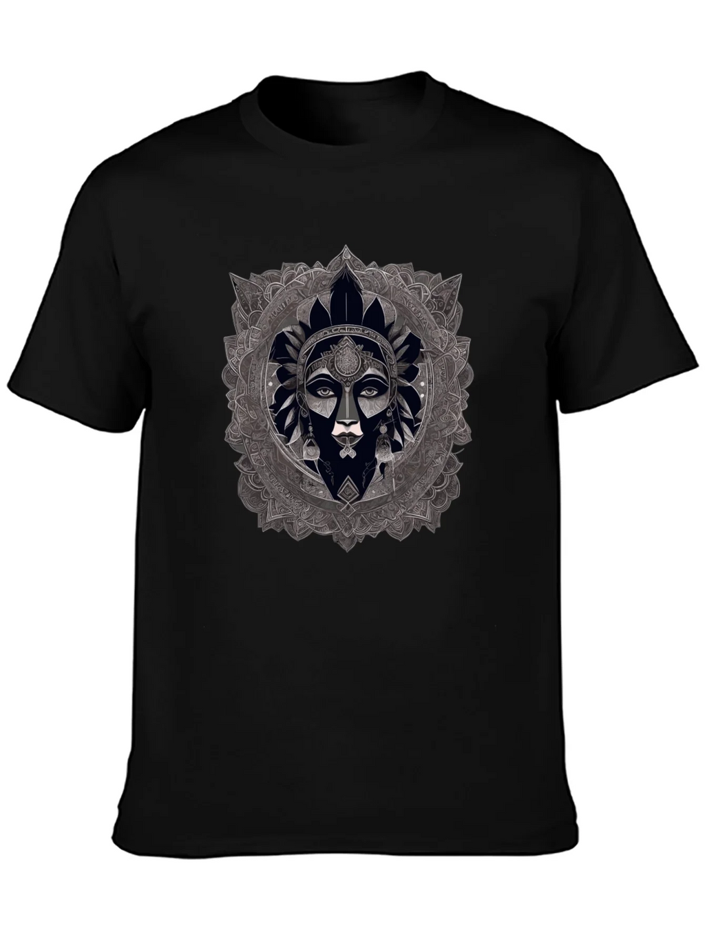 Mandala Woman Graphic Black T-Shirt product image 3