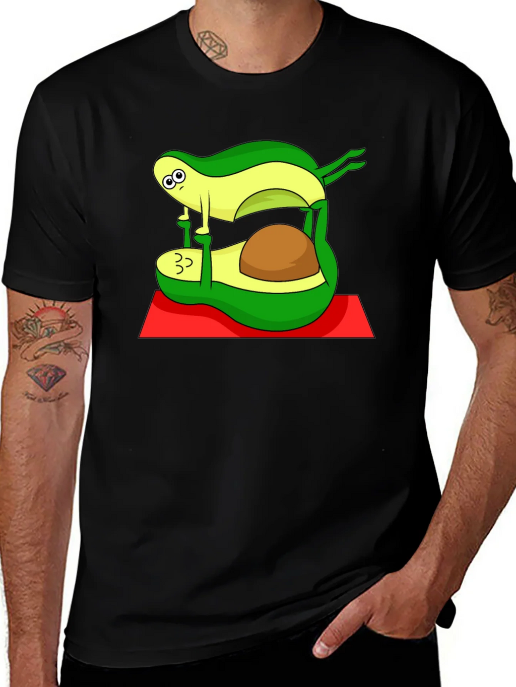 Yoga Avocado Black T-Shirt product image 1