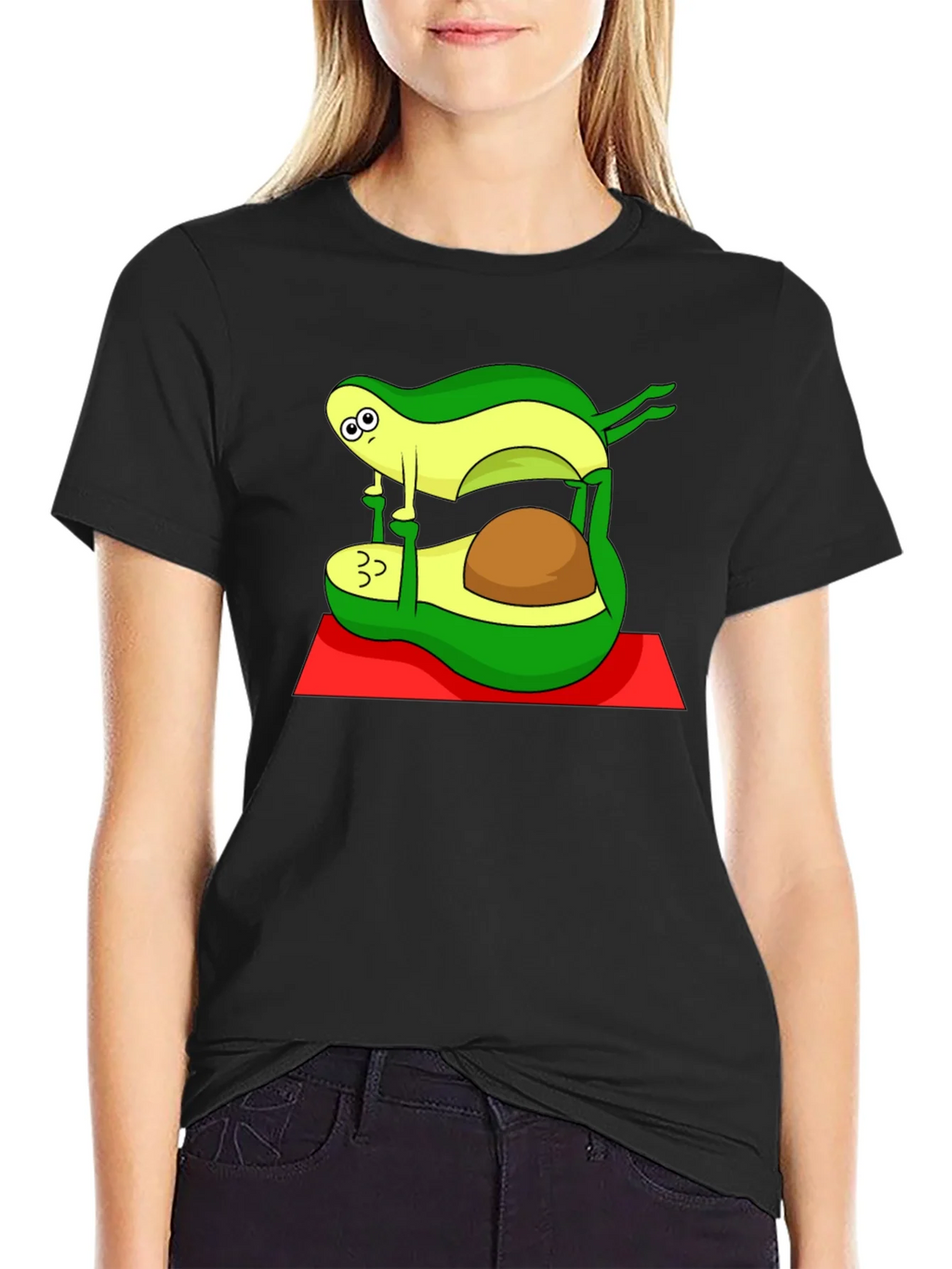 Yoga Avocado Black T-Shirt product image 2