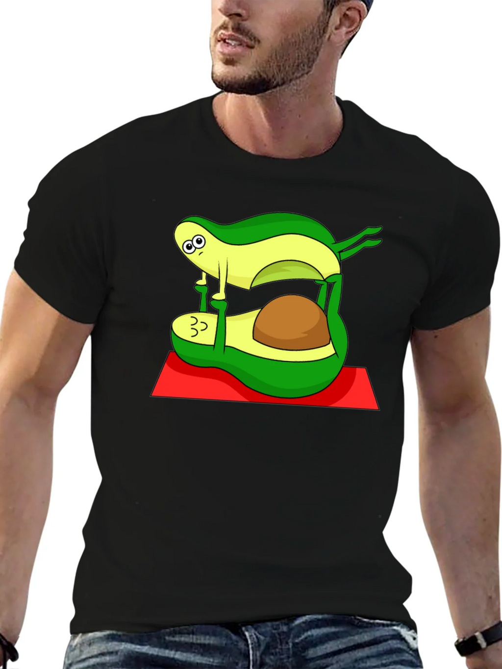 Yoga Avocado Black T-Shirt product image 6
