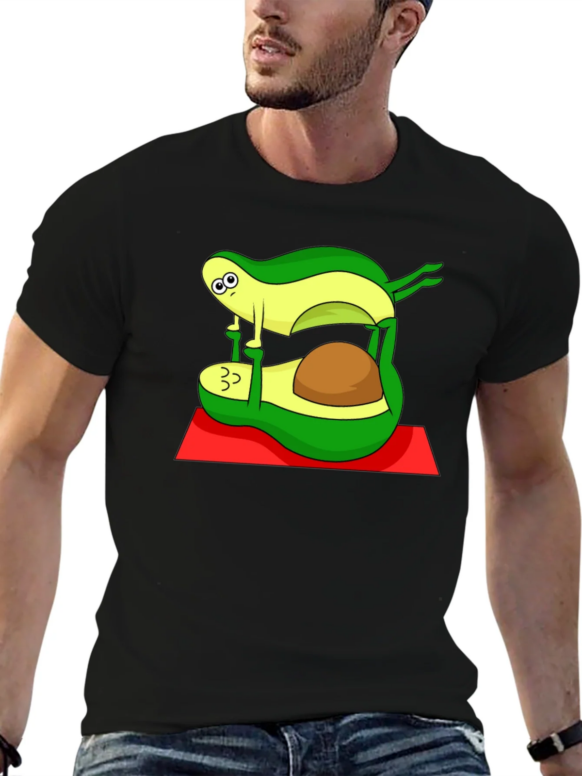 Yoga Avocado Black T-Shirt product image 6