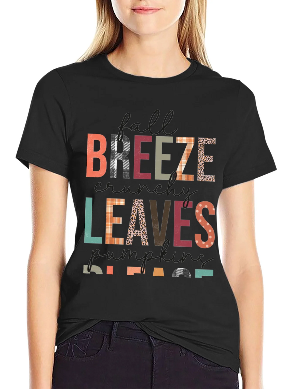 Fall Breeze Leaves Pumpkins Please Graphic Tee product image 2