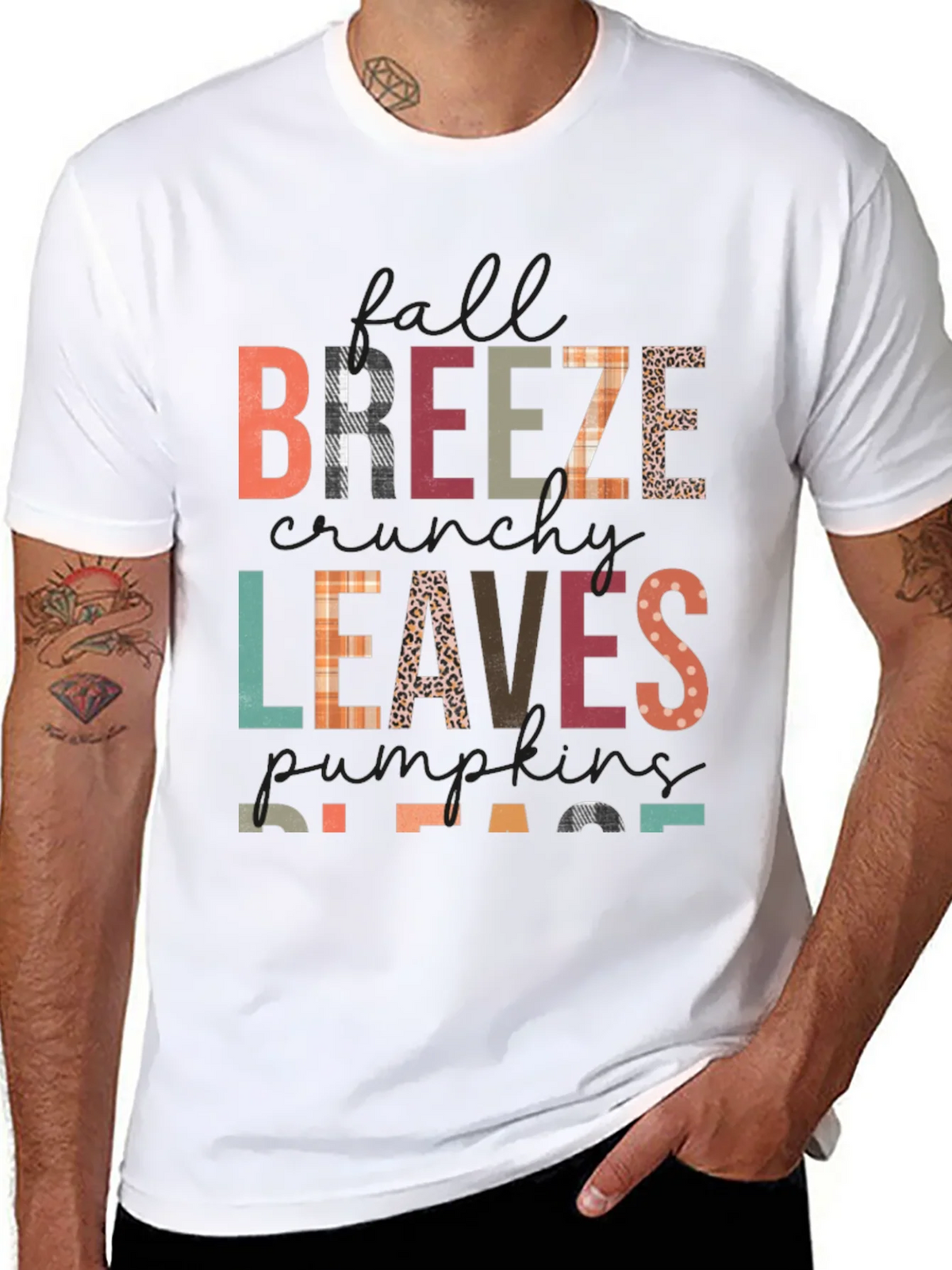 Fall Breeze Leaves Pumpkins Please Graphic Tee product image 7