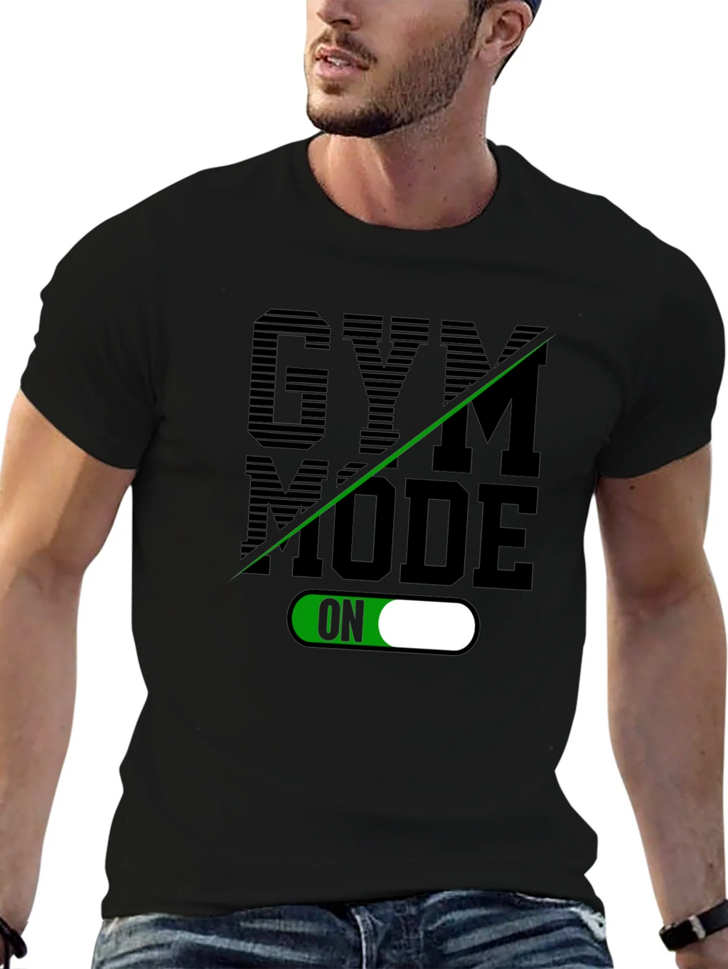 Gym Mode On Black T-Shirt product image 6