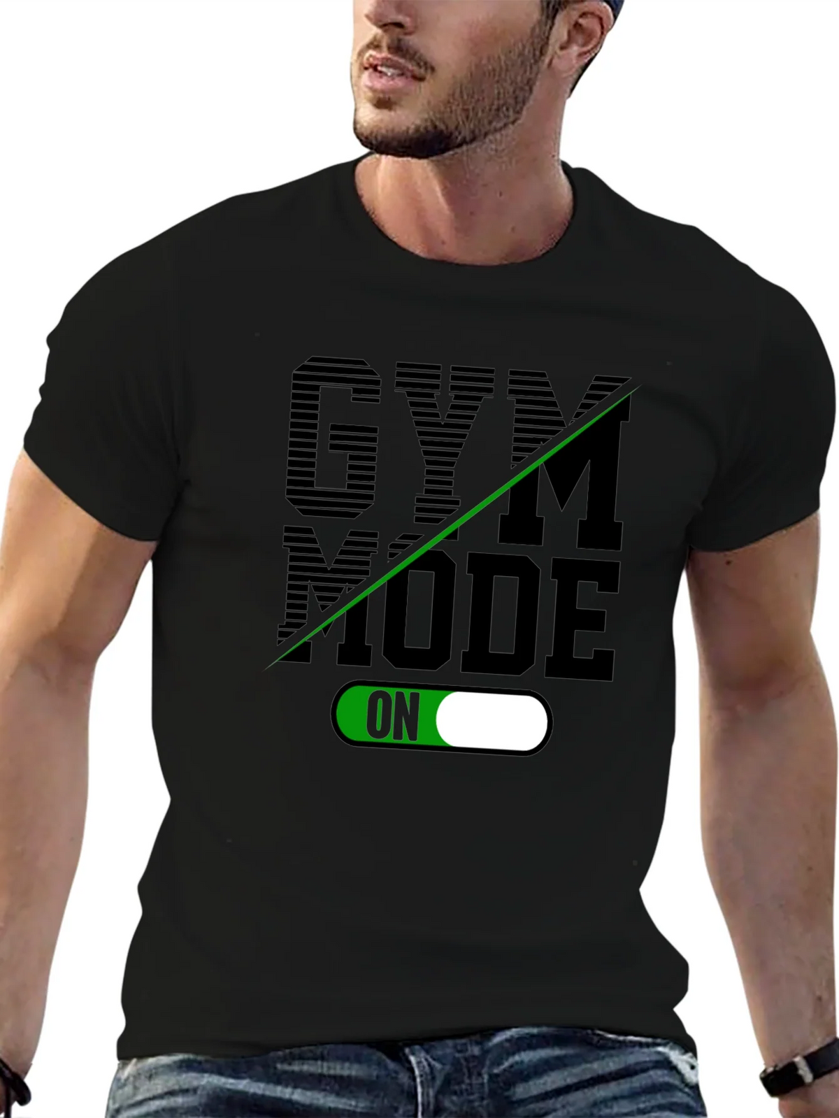 Gym Mode On Black T-Shirt product image 6