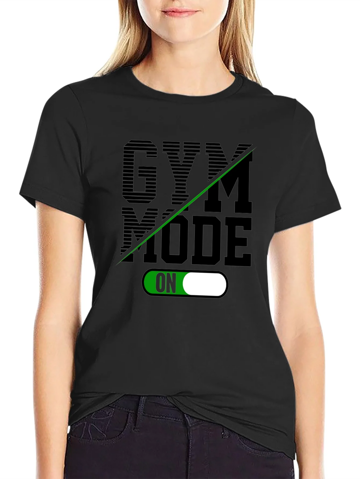 Gym Mode On Black T-Shirt product image 2
