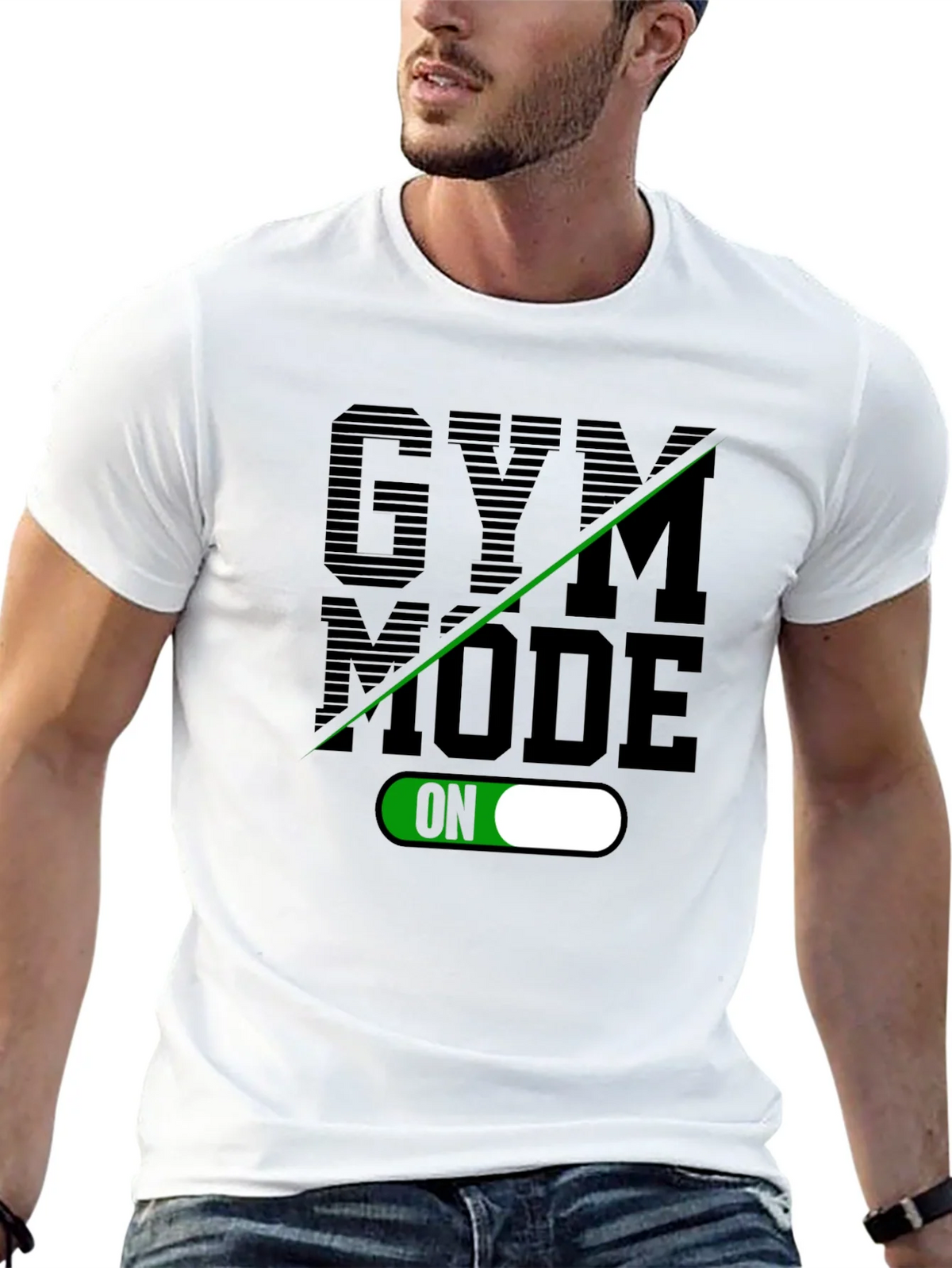 Gym Mode On Black T-Shirt product image 12