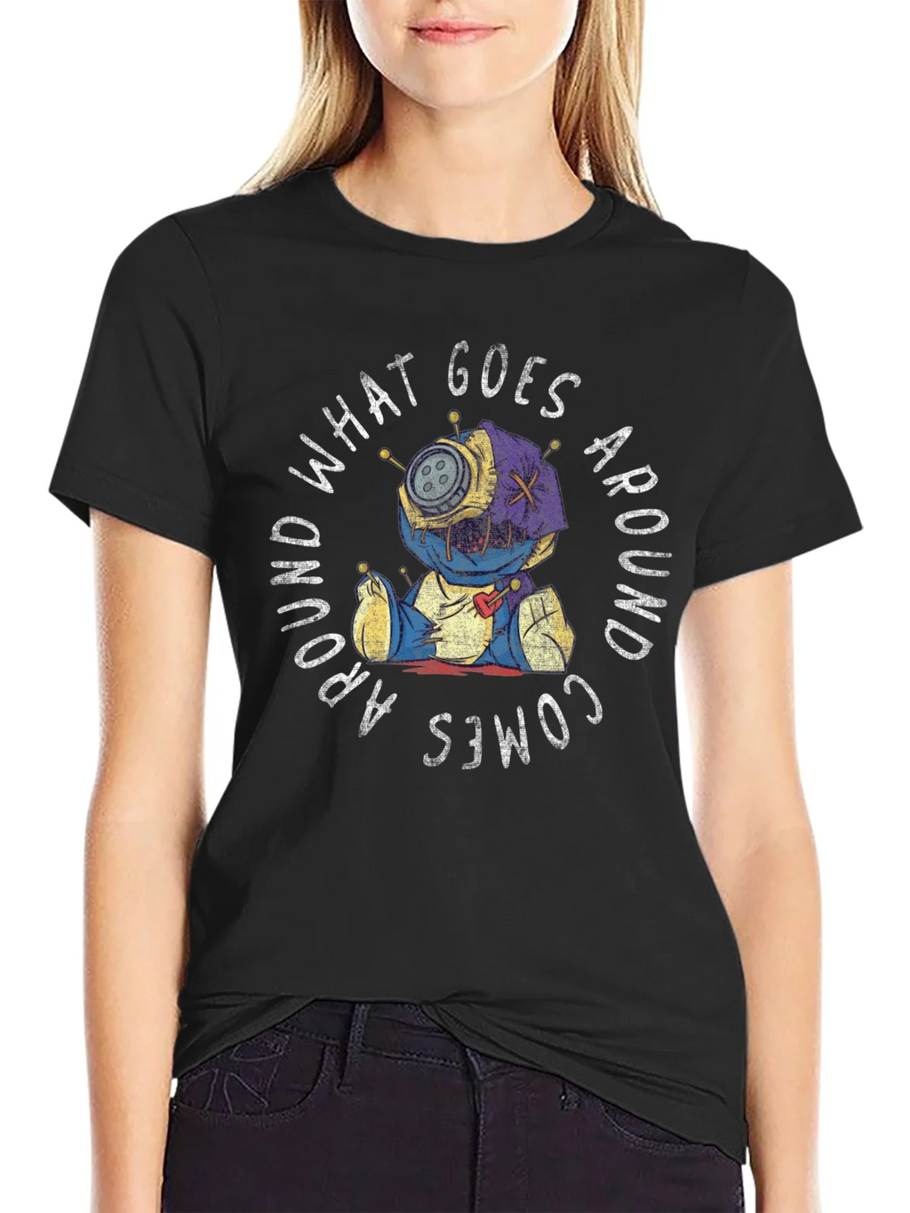 Voodoo Doll Graphic Tee - What Goes Around Comes product image 2