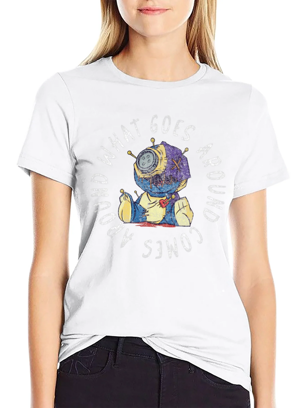 Voodoo Doll Graphic Tee - What Goes Around Comes product image 8