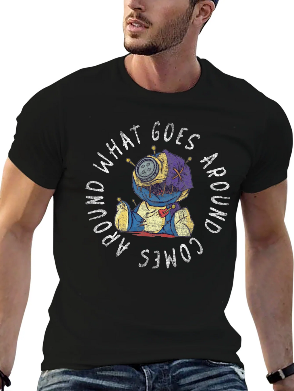 Voodoo Doll Graphic Tee - What Goes Around Comes product image 6