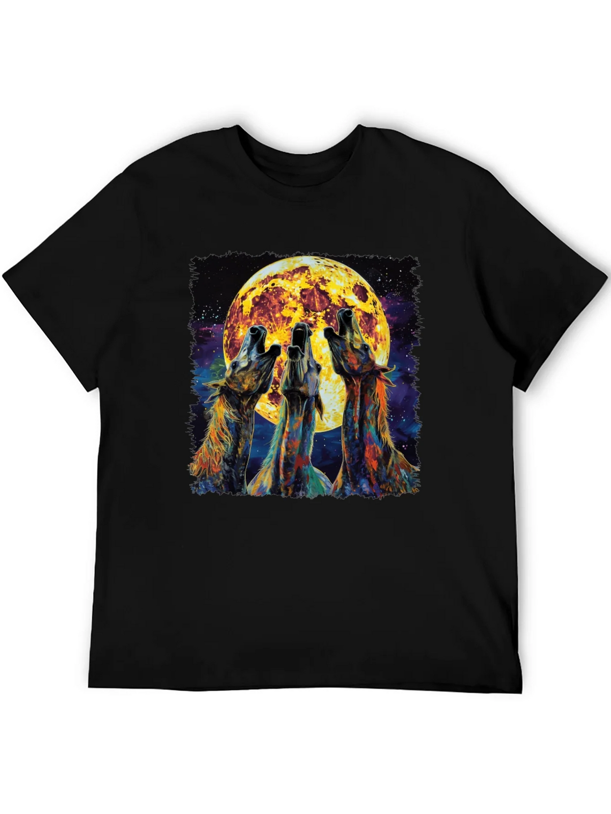 Howling Wolves Moon Graphic Tee - Black product image 5