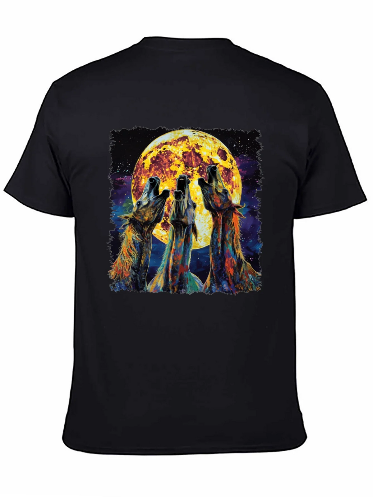 Howling Wolves Moon Graphic Tee - Black product image 4
