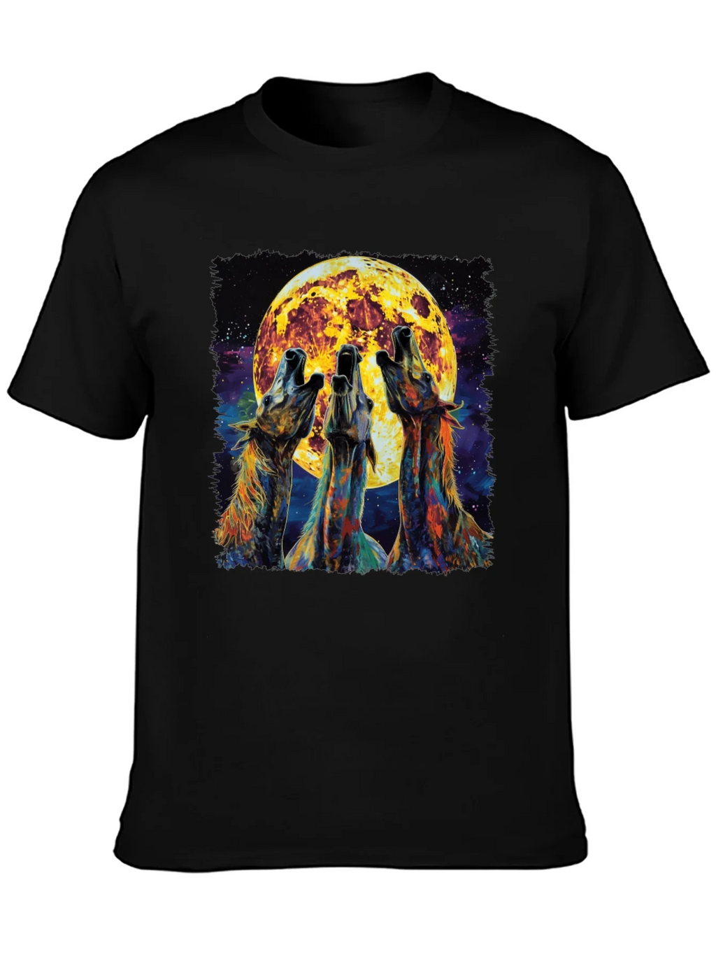 Howling Wolves Moon Graphic Tee - Black product image 3