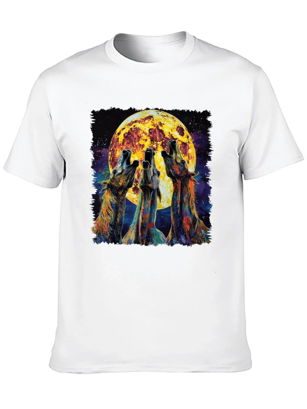 Howling Wolves Moon Graphic Tee - Black product image 9
