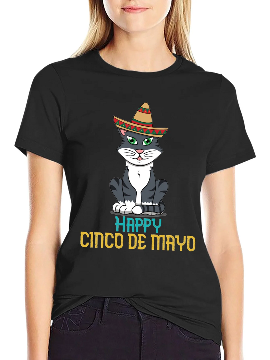 Happy Cinco De Mayo Cat T-Shirt product image 2
