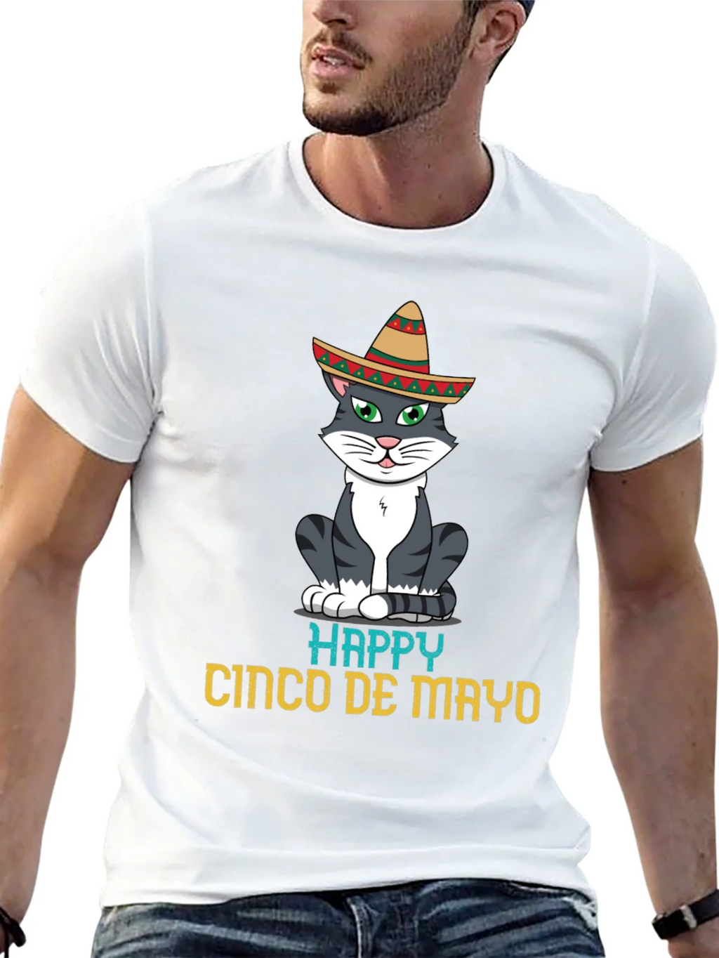 Happy Cinco De Mayo Cat T-Shirt product image 12