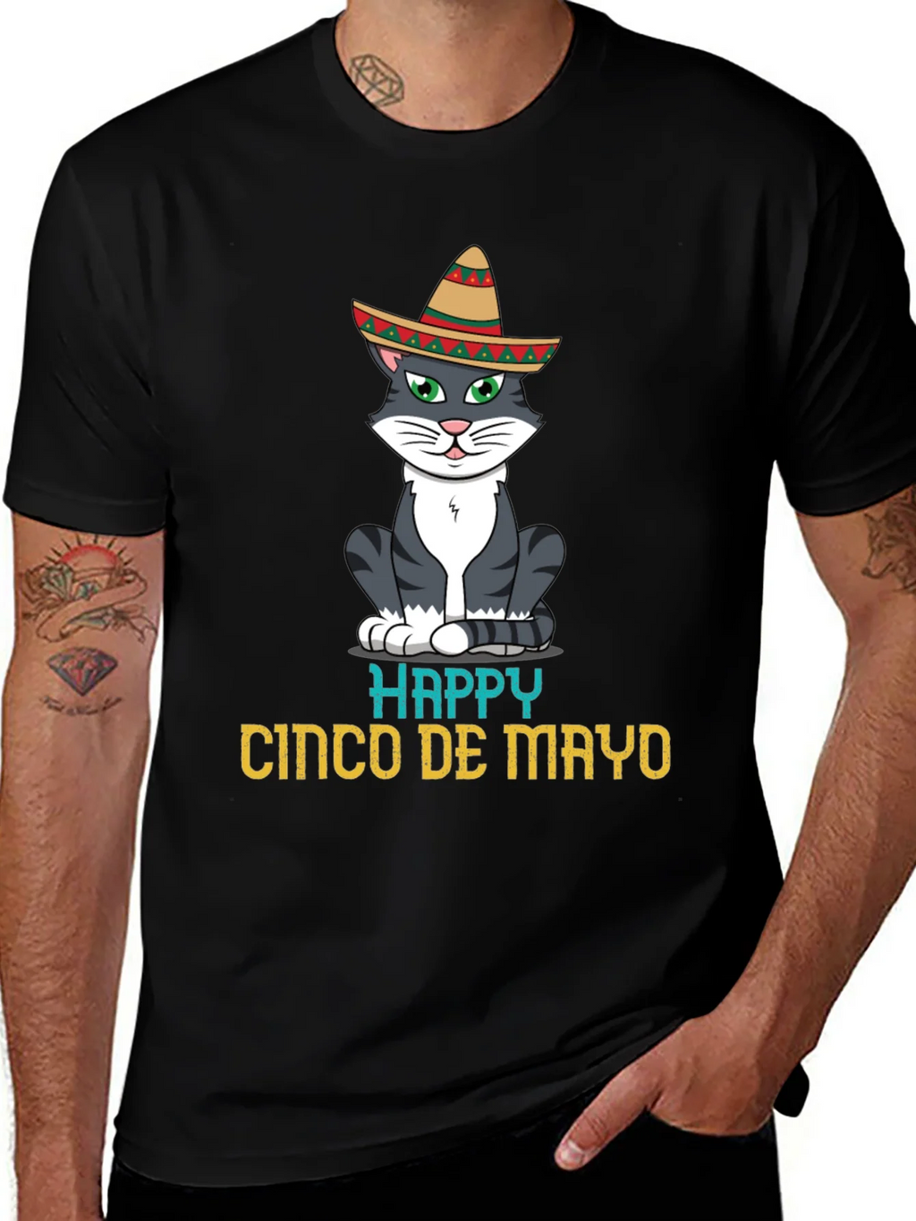 Happy Cinco De Mayo Cat T-Shirt product image 1