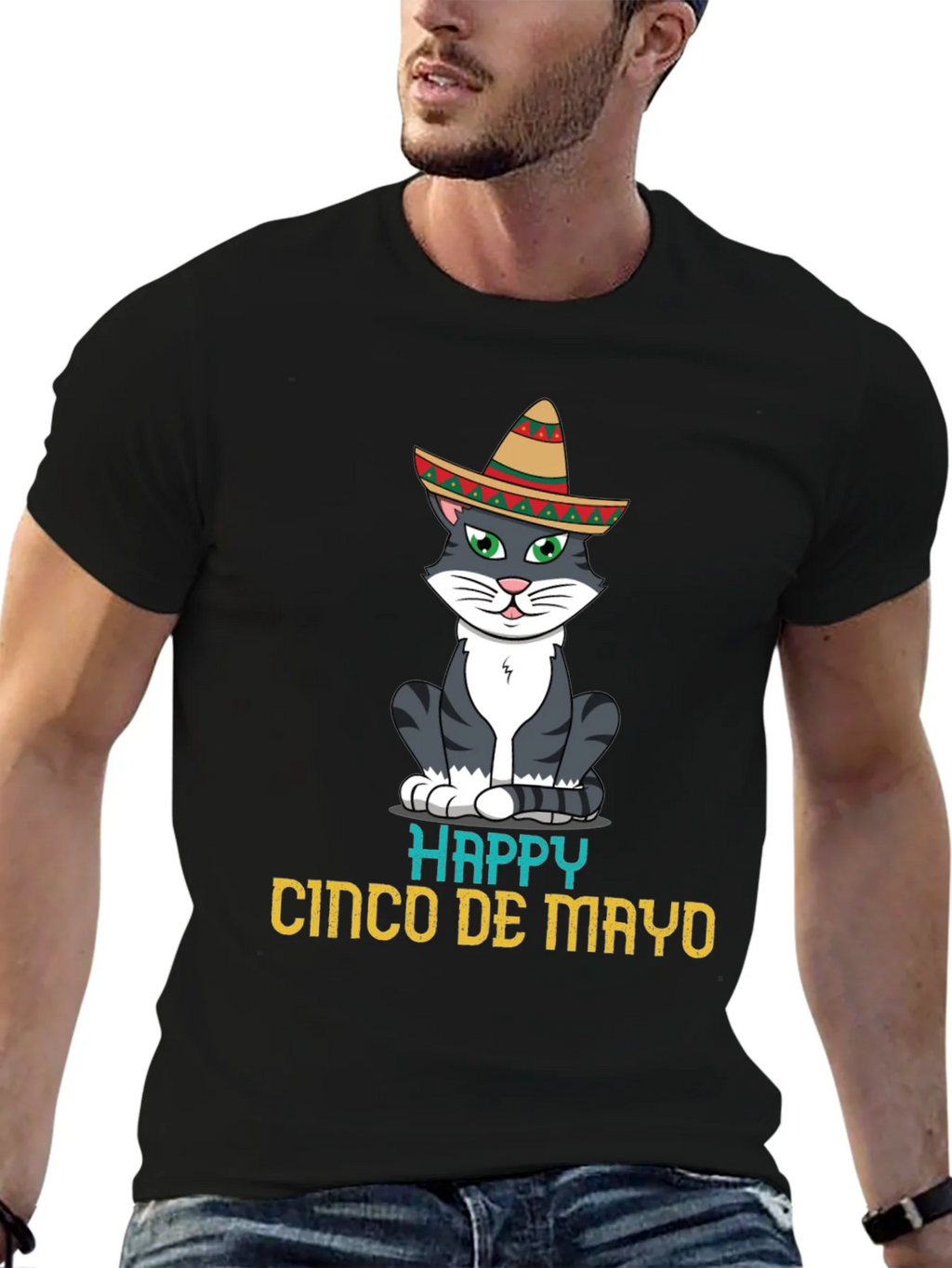 Happy Cinco De Mayo Cat T-Shirt product image 6