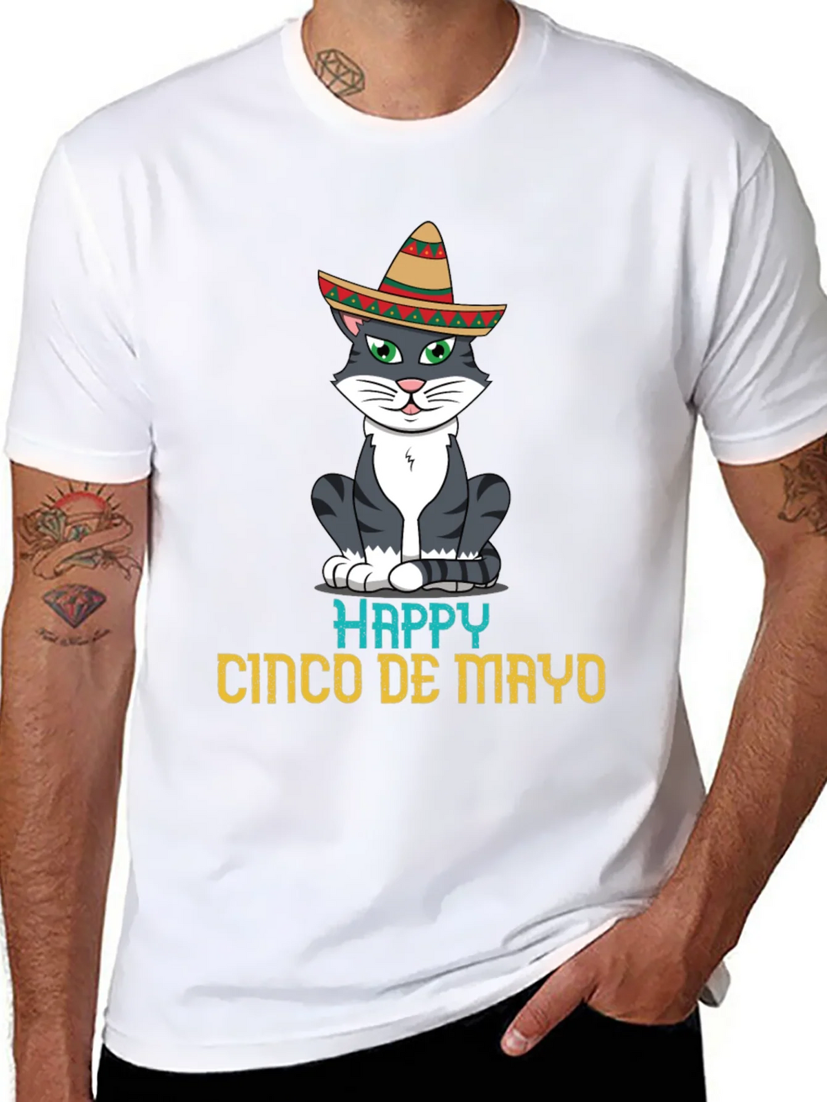 Happy Cinco De Mayo Cat T-Shirt product image 7