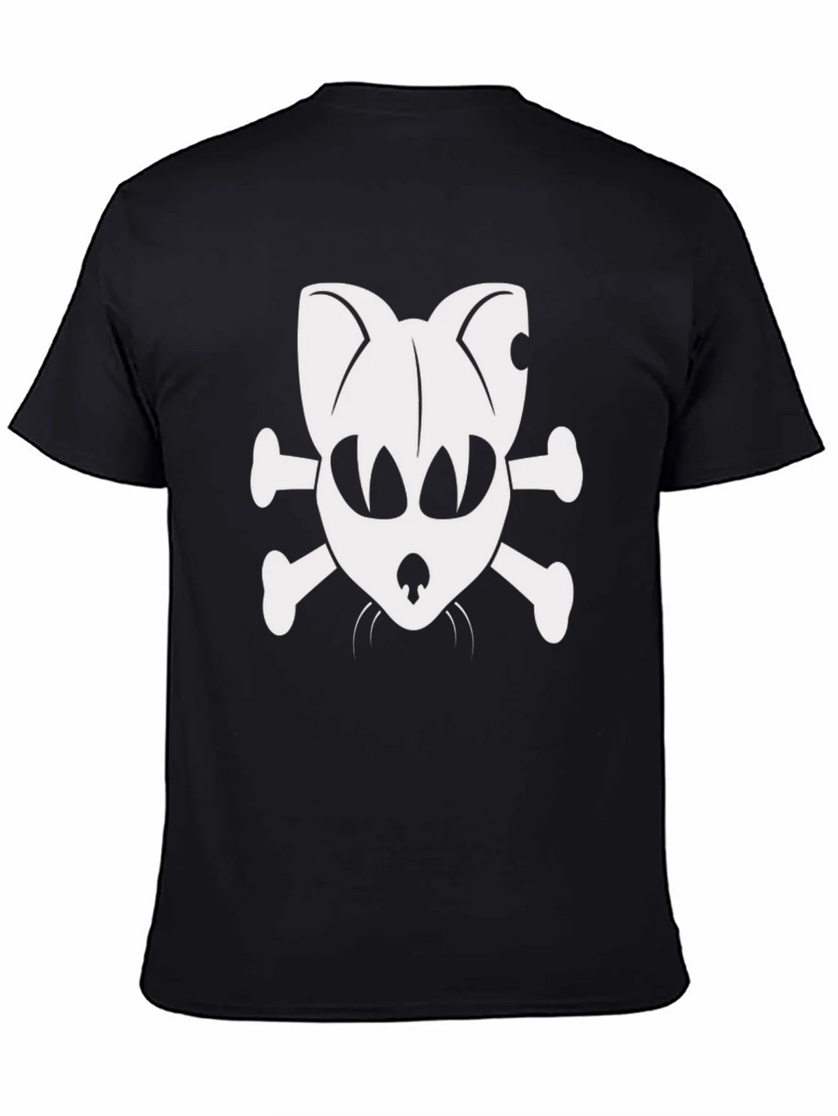 Skull Cat & Crossbones Black T-Shirt product image 4