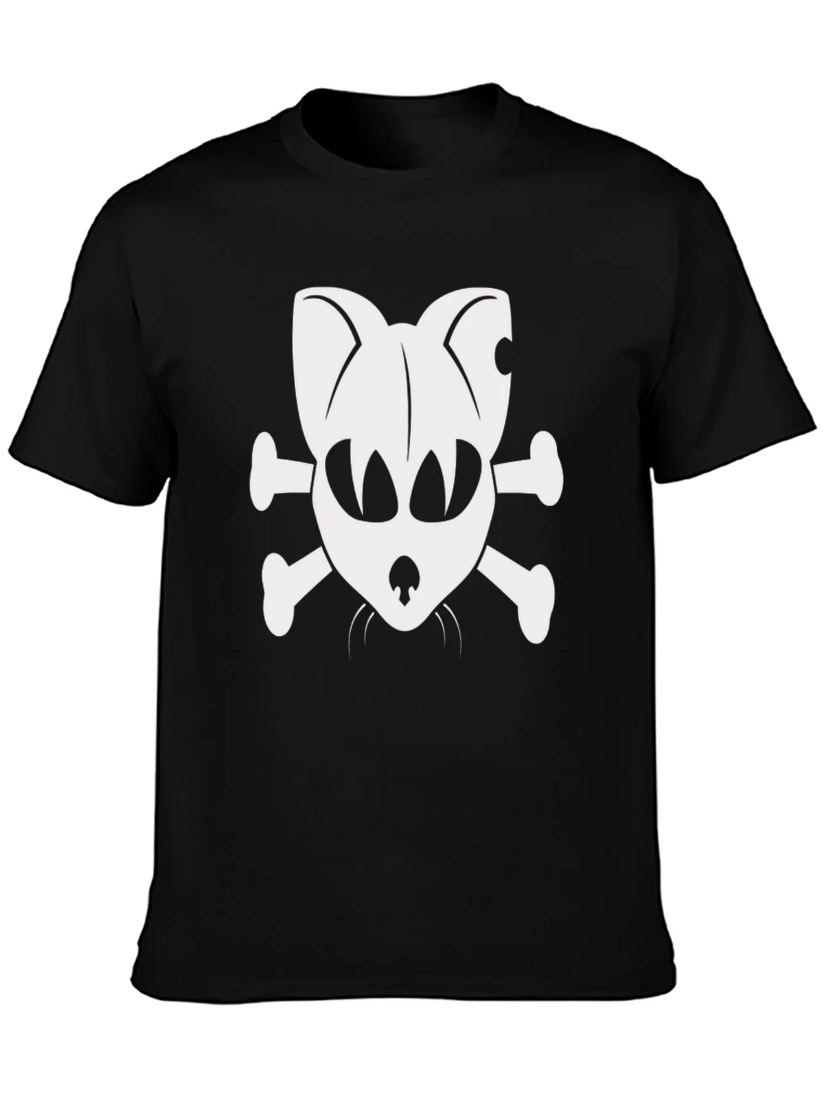 Skull Cat & Crossbones Black T-Shirt product image 3