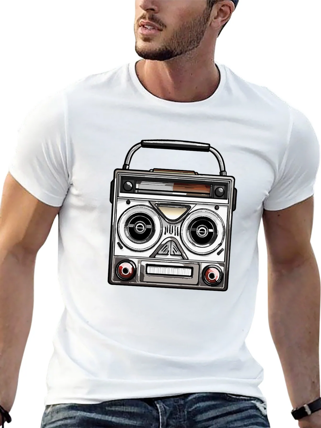Retro Boombox Graphic T-Shirt - Classic Music Lover Tee product image 12