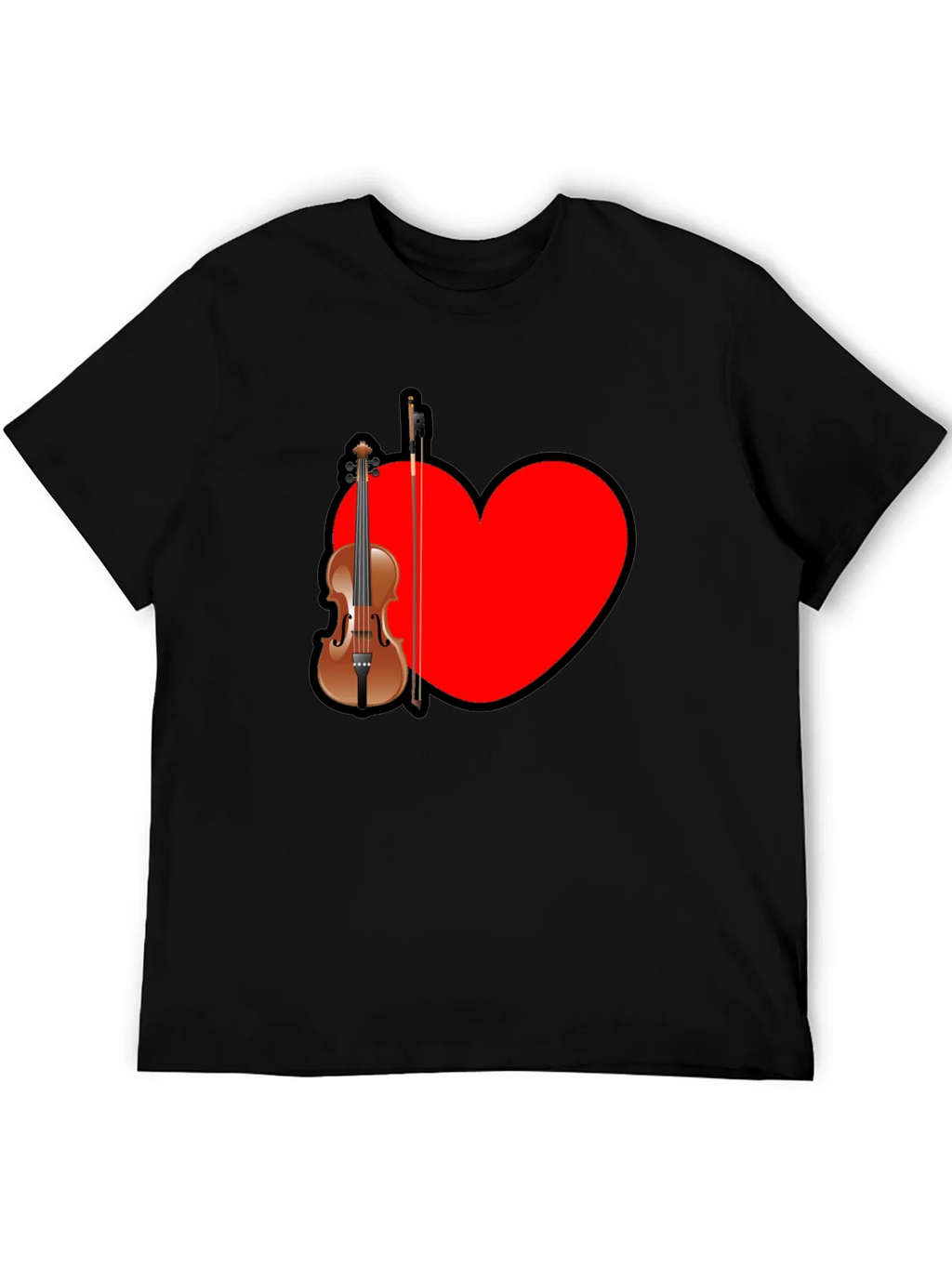 Musical Love: Violin Heart Graphic Tee product image 5