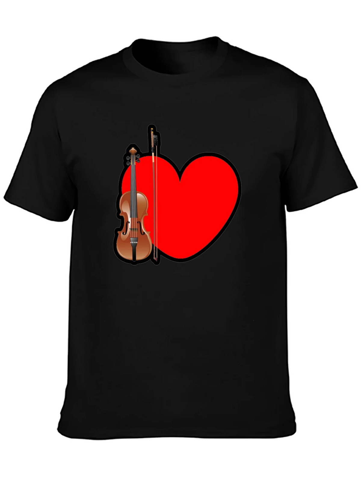 Musical Love: Violin Heart Graphic Tee product image 3