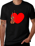 Musical Love: Violin Heart Graphic Tee product image 1