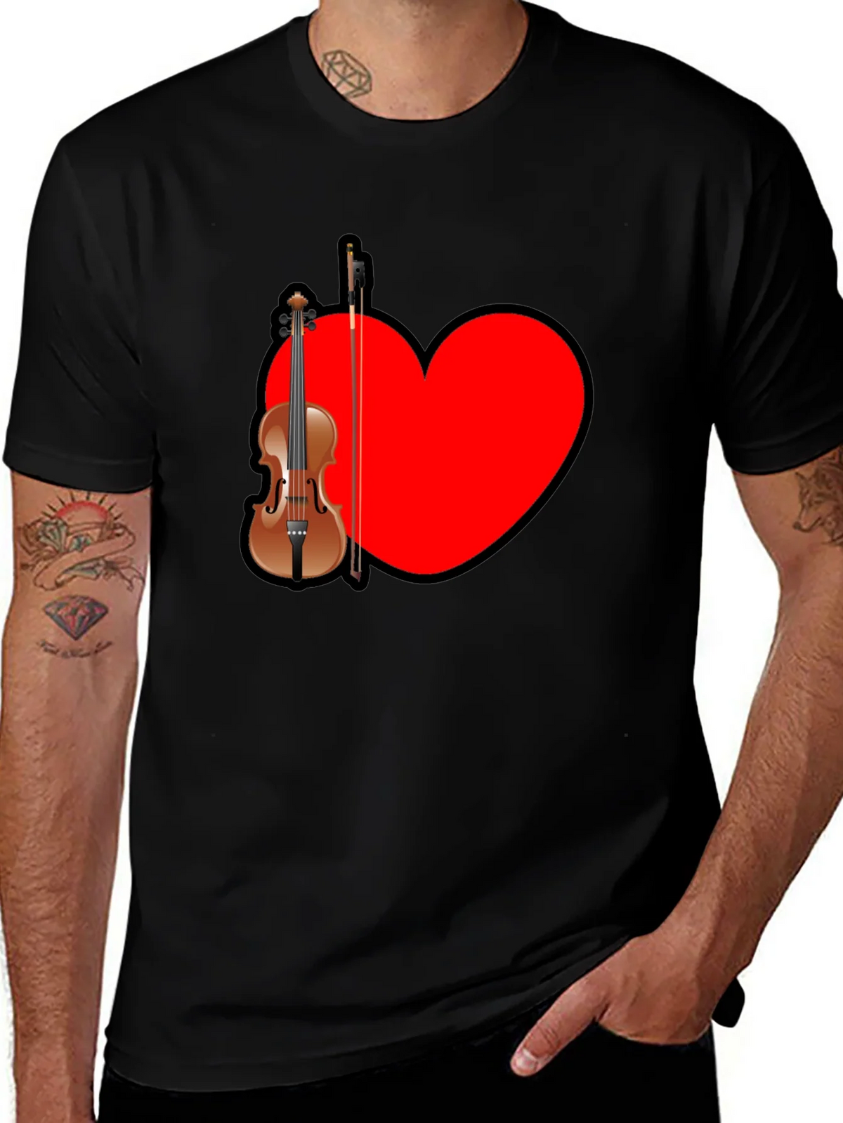 Musical Love: Violin Heart Graphic Tee product image 1