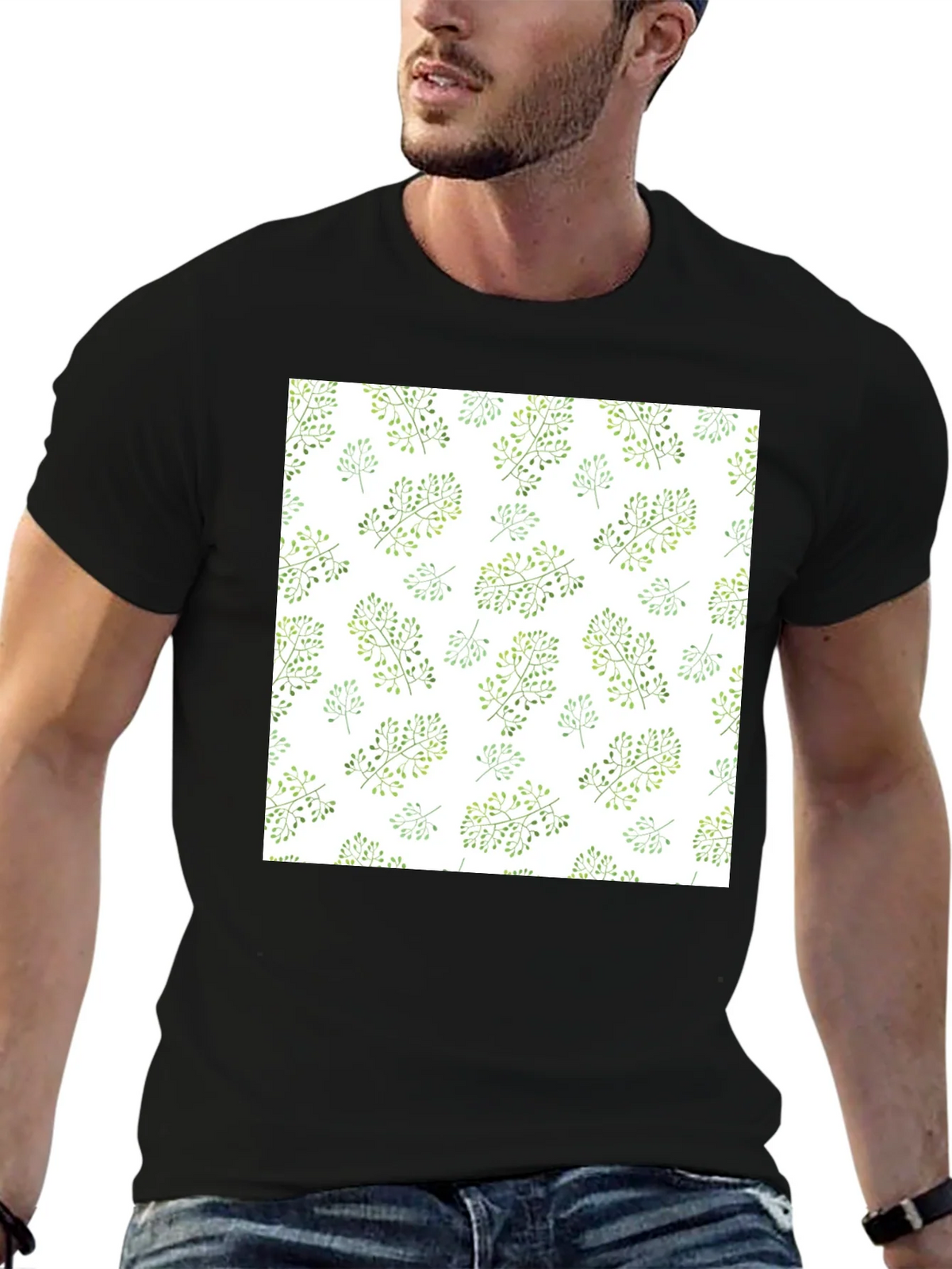 Nature Pattern Black T-Shirt product image 6