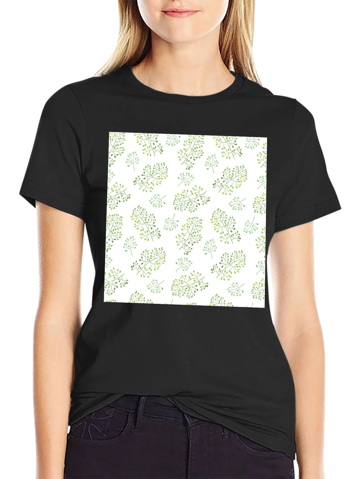Nature Pattern Black T-Shirt product image 2