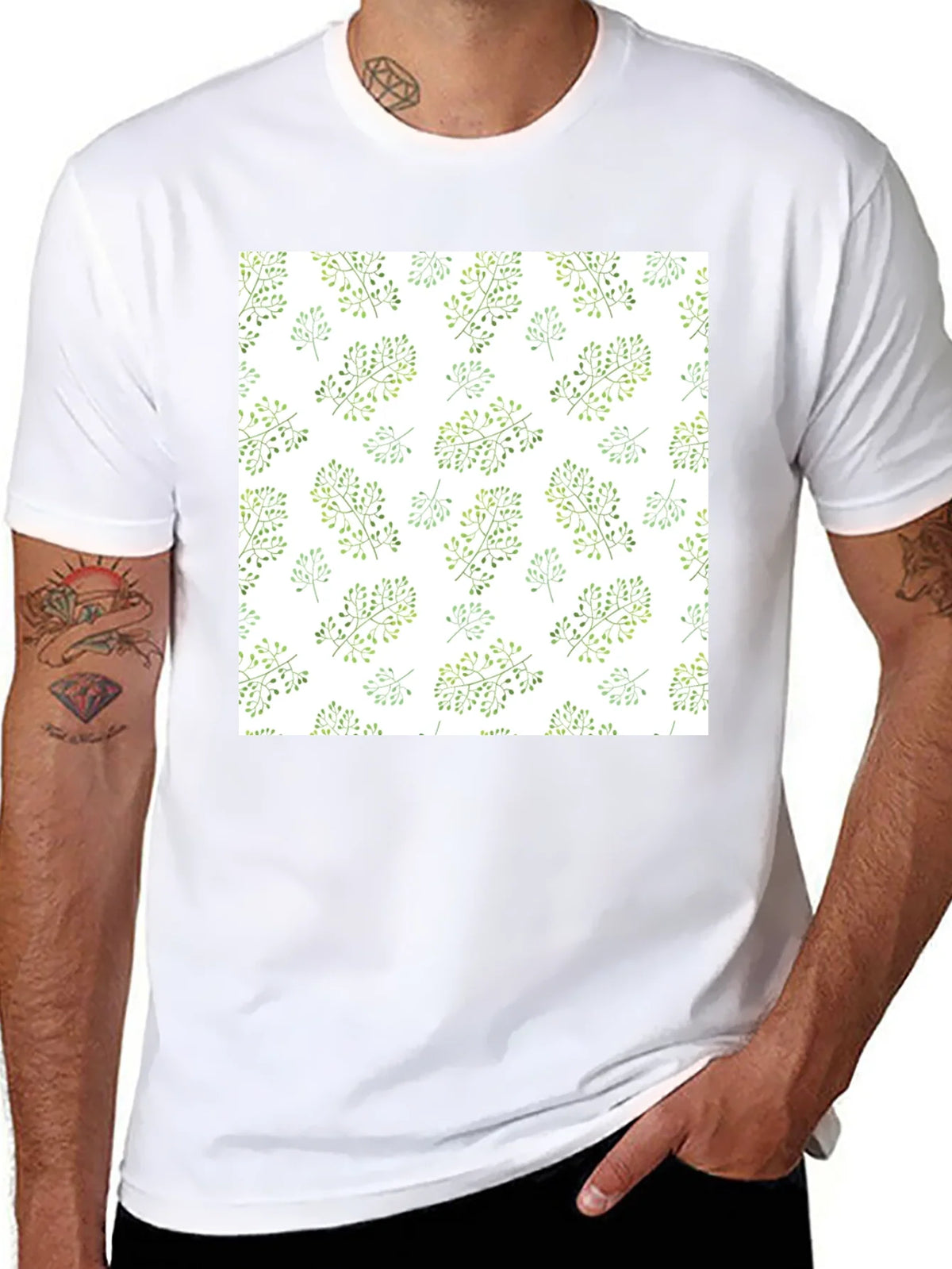 Nature Pattern Black T-Shirt product image 7