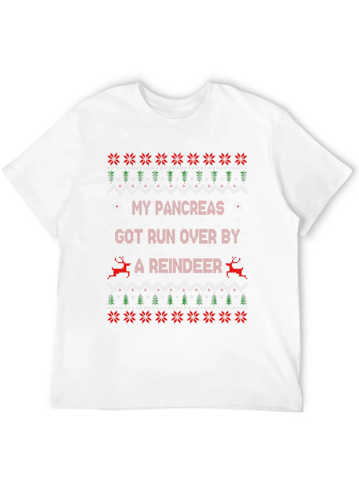 My Pancreas Reindeer Run Ugly Christmas T-Shirt product image 11